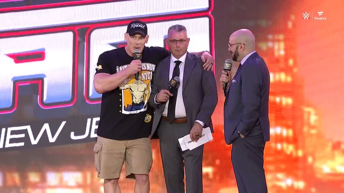 "I forgive you, man." John Cena isn't a man of many answers here at the #SummerSlam Kickoff Show, but he did forgive Michael Cole 😅 Fanatics Fest Fanatics