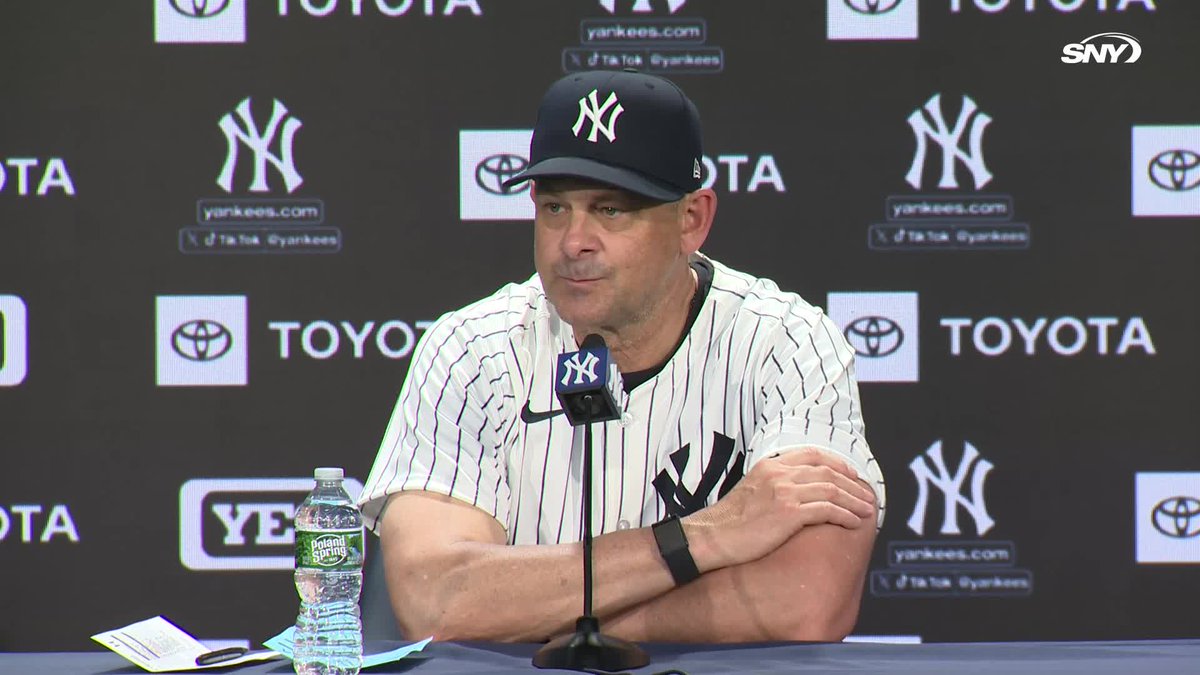 Aaron Boone was asked what he would say to those who think he should have left Clarke Schmidt in the game after pitching seven no-hit innings: "Clarke wasn't in a position to do that today. That's all I would say to that"