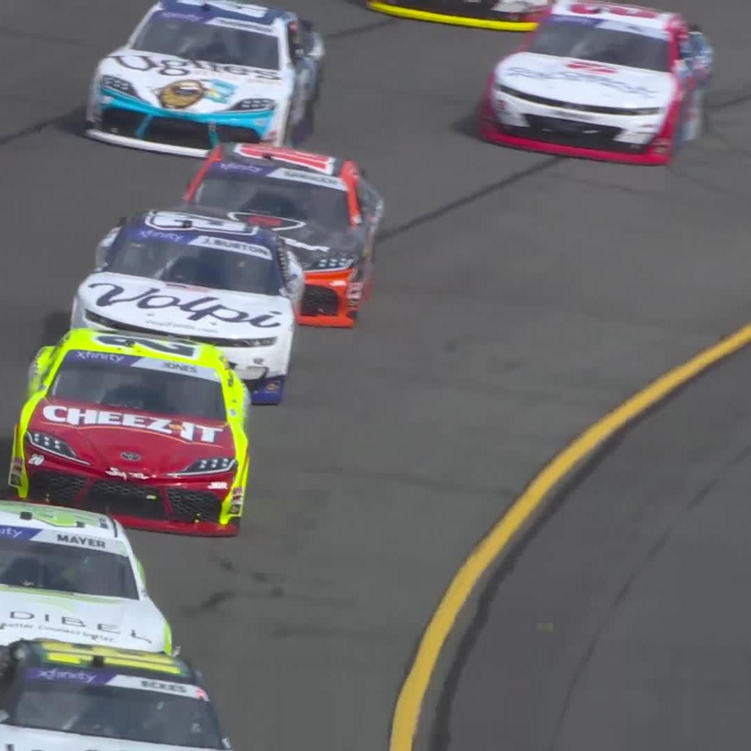 Damge to multiple cars after the No. 20 gets loose.