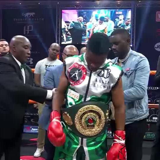 Kagiso Bagwasi is the real deal 😤 He wins the IBO All Africa Junior Middleweight title by knockout 🥊🔥 #SSBoxing | #AquilaBoxing