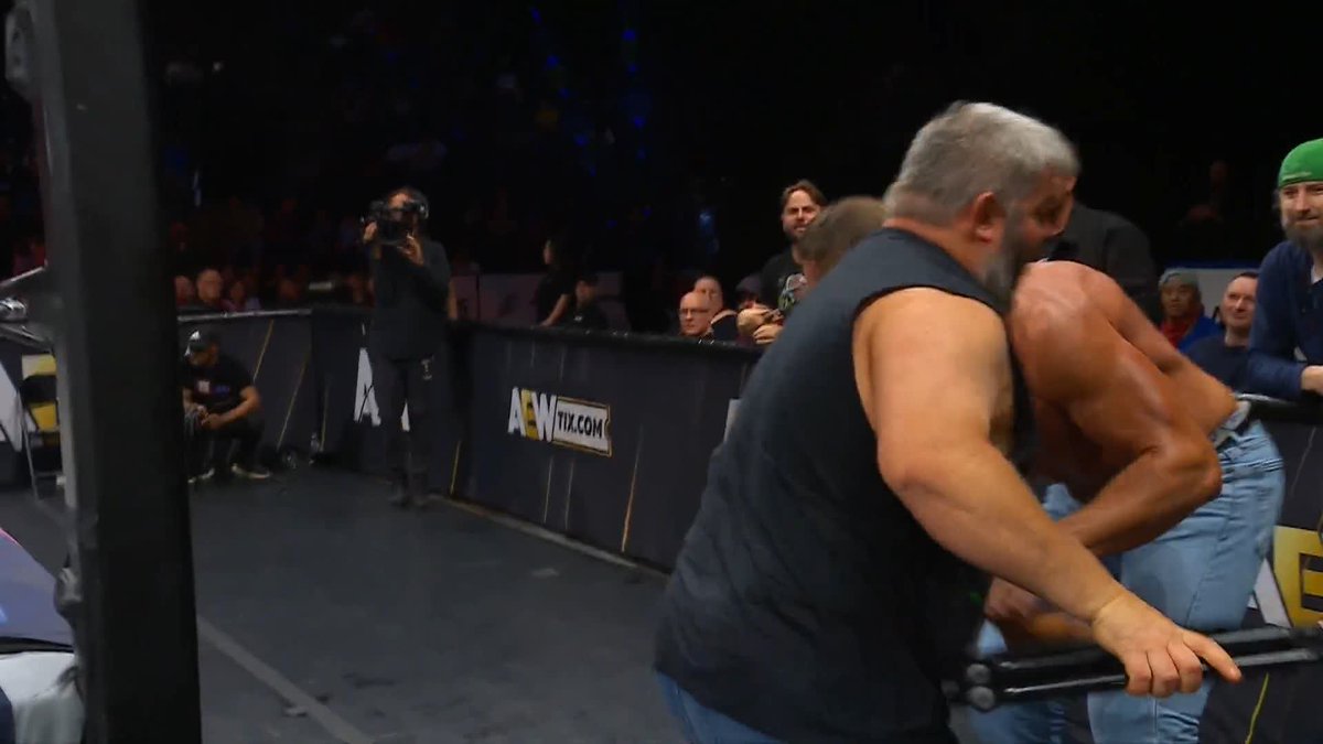 A fight has broken out between The Workhorsemen and The Learning Tree here at ringside! Watch #AEWCollision LIVE on TNT &amp; MAX