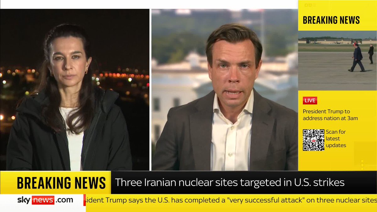 BREAKING: Donald Trump has said the US used six bunker buster bombs in the strikes on Iran Latest: 📺 Sky 501, Virgin 602