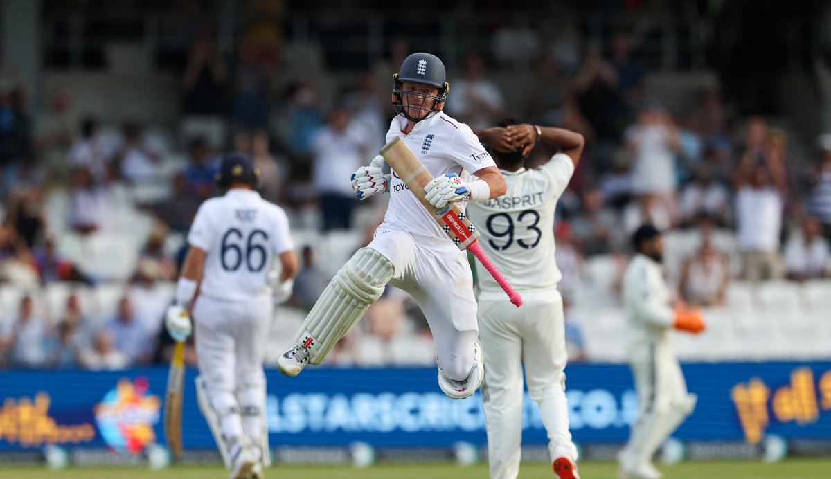 ☝️ Stokes & Tongue in the wickets 💯 Pope's gutsy century 😮 Jasprit Bumrah bowling seeds Watch the best bits from Day 2 of the 1st Rothesay Test 👇
