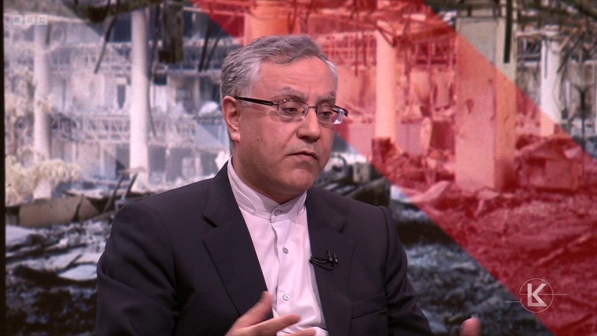 "Netanyahu destroyed this diplomacy" Iran's Ambassador to the UK Seyed Ali Mousavi says Iran is "only defending" itself from the "barbaric regime of Israel" #BBCLauraK