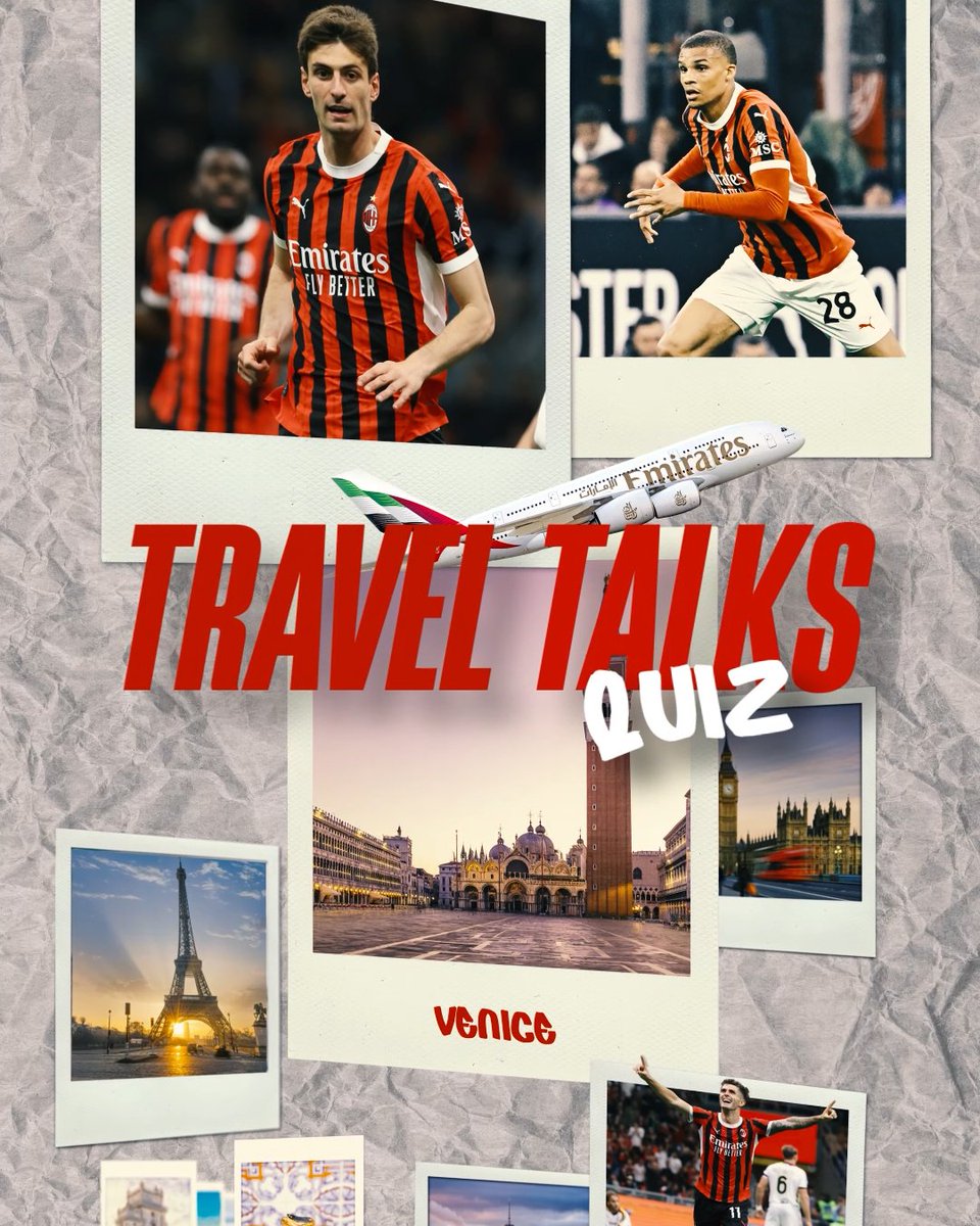 ✈ Lost in Venice? Not these two! 🇮🇹 Matteo Gabbia puts Malick Thiaw to the test in an Emirates Travel Talks quiz through the floating city 🛶 How well does he really know Venezia? #Emirates #FlyBetter #SempreMilan