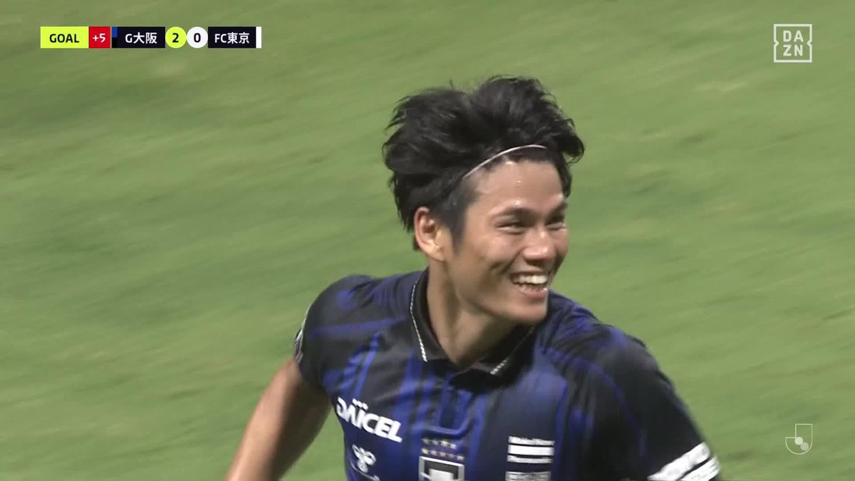 笑顔弾ける #岸本武流 後半アディショナルタイムにトドメの一撃 鮮やか左足コントロールショット 🏆明治安田J1リーグ第21節 🆚G大阪×FC東京 🆓#DAZN ライブ配信中 #Jみようぜ #Jリーグ #G大阪FC東京