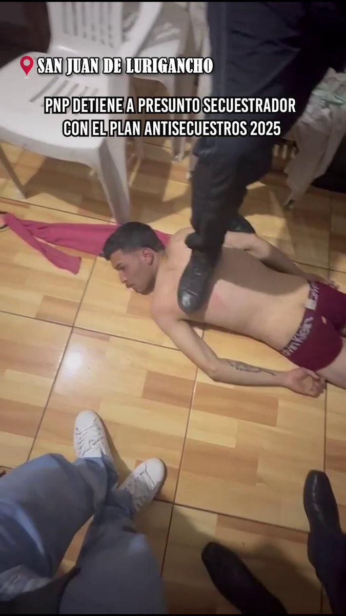 ¡Capturado en flagrancia por secuestro! 📍 #SJL Con la aplicación del Plan Antisecuestros 2025, la Policía Nacional del Perú logró la ubicación y detención de Josuath Adonay Guillen Rendón, implicado en el delito de secuestro contra tres personas. #FirmesContraElCrimen