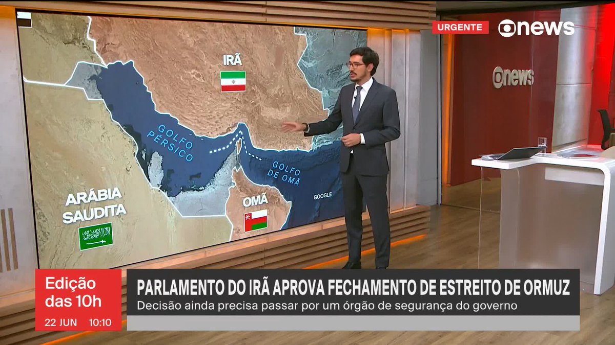 URGENTE: o parlamento iraniano acabou de aprovar O FECHAMENTO DO ESTREITO DE ORMUZ, o que deve levar à interrupção de boa parte do abastecimento de petróleo no mundo. Essa decisão pode ser o início de uma forte crise no capitalismo.