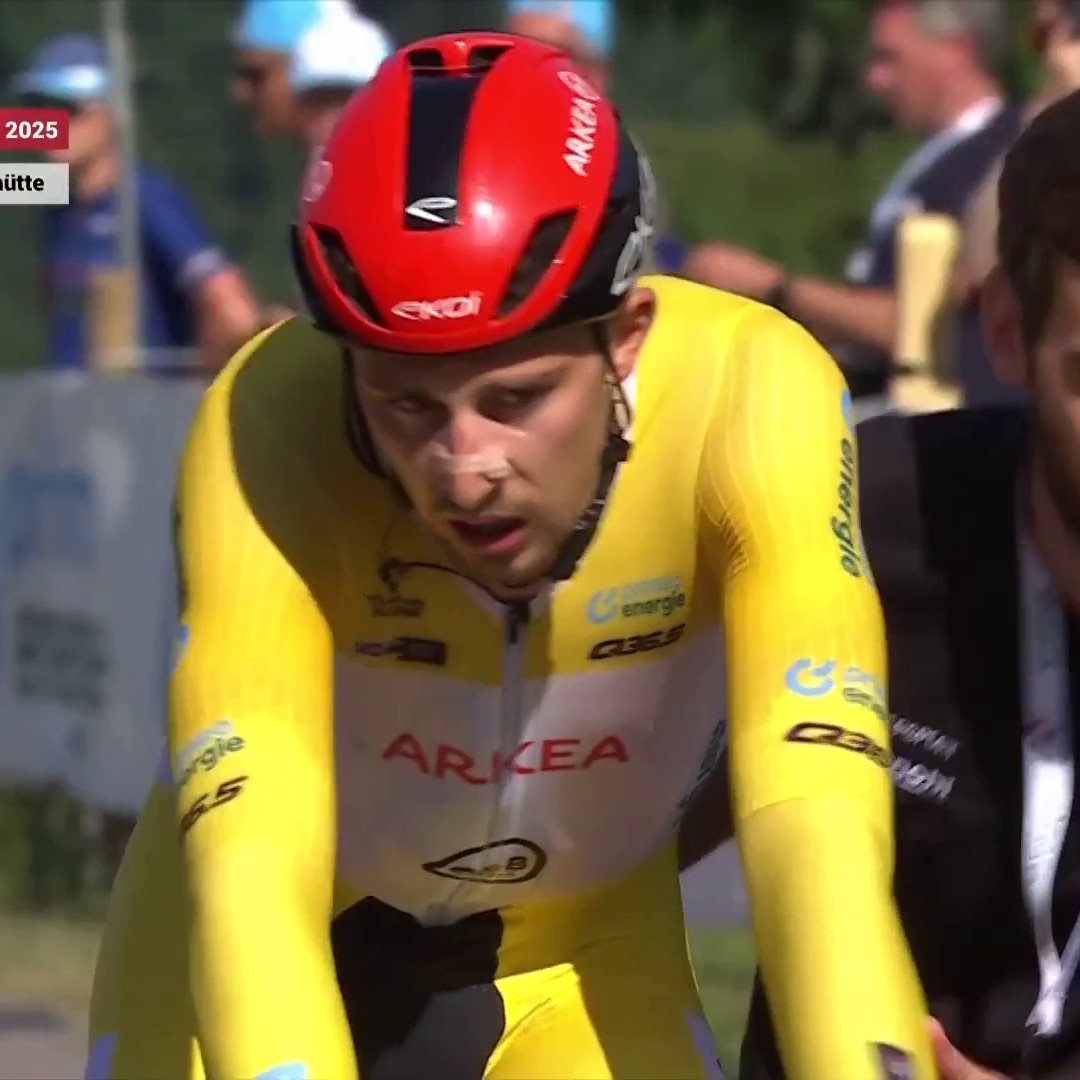 La marche était trop haute pour Kévin Vauquelin ! 4e du contre-la-montre, le Français perd son maillot jaune au profit de João Almeida, grand vainqueur du Tour de Suisse 👑 #LesRP