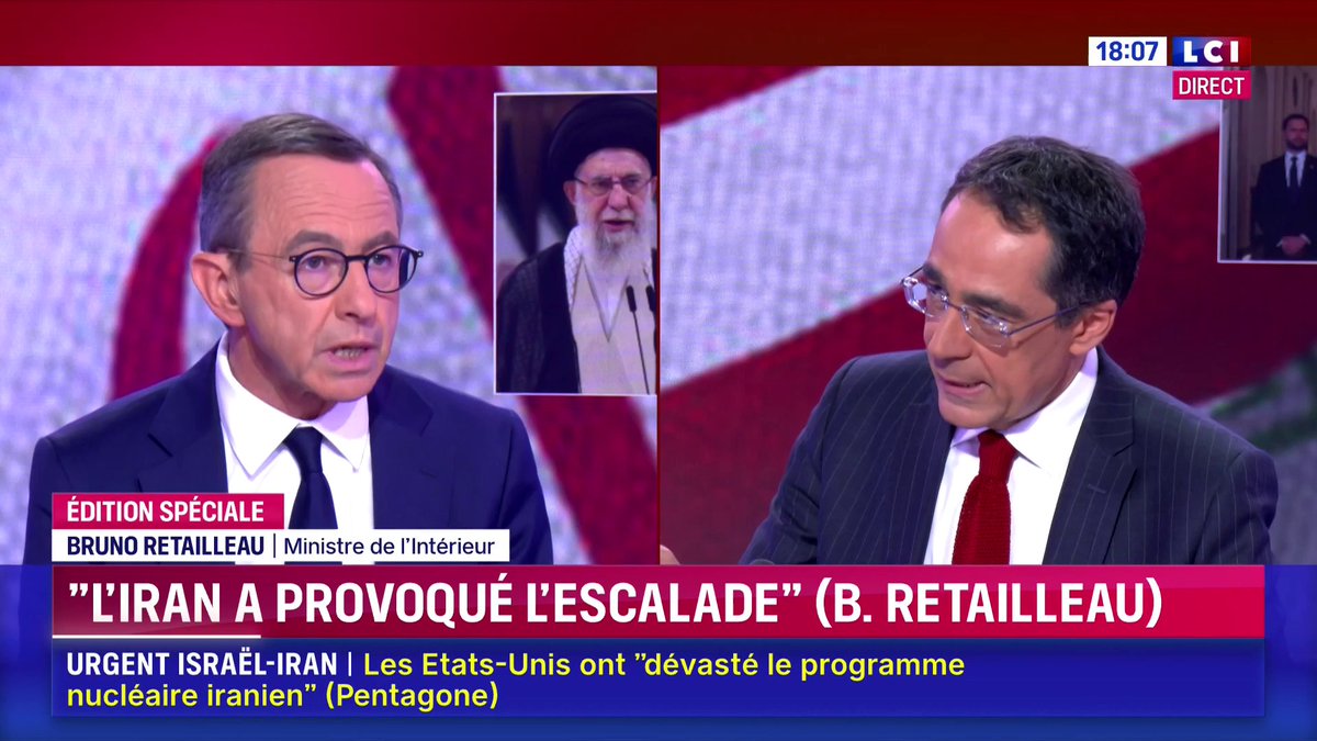 Frappes américaines en Iran : « Je ne pleurerai pas sur le régime des mollahs » déclare Bruno Retailleau ▶️ Darius Rochebin