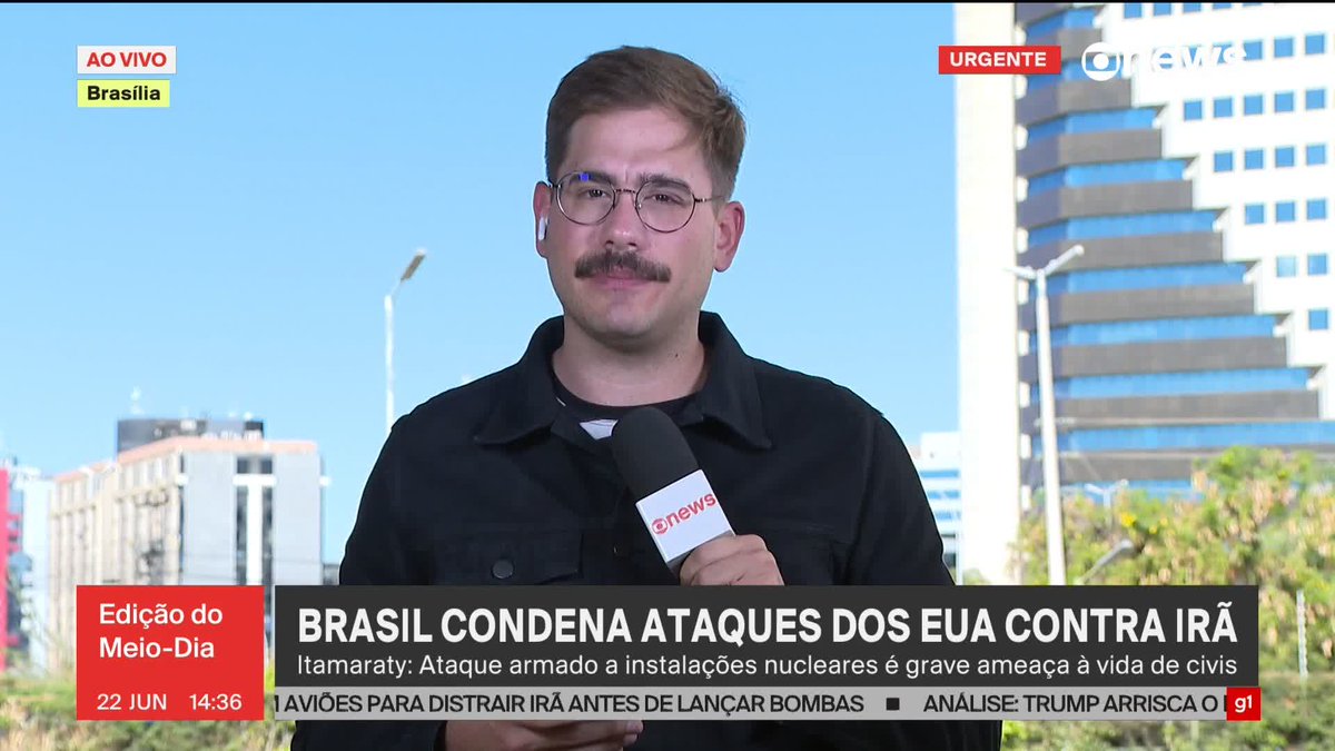 Brasil condena ataques dos EUA contra Irã. ➡ Assista na #GloboNews: