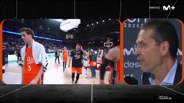 "Han ido muy fácil a la línea de tiros libres... a nosotros nos ha costado mucho más ir...". Pedro Martínez, con Milena Martín. #PlayoffLigaEndesa #LasRedesDeSiempre
