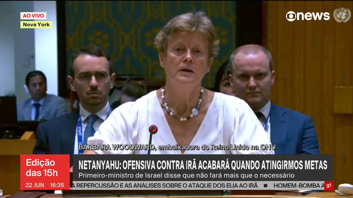 Embaixadora do Reino Unido na ONU reafirma que Irã e “todos os lados” devem voltar à mesa de negociações: “O Irã não pode ter uma arma nuclear e o seu programa nuclear representa uma ameaça séria à paz mundial.” #JornalGloboNews ➡ Assista à #GloboNews: