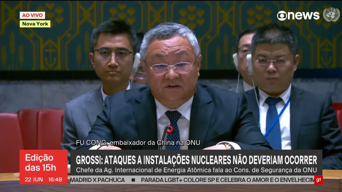 Embaixador da China na ONU: “As ações dos EUA violaram [...] a soberania do Irã. É um golpe contra o regime de não proliferação nuclear.”