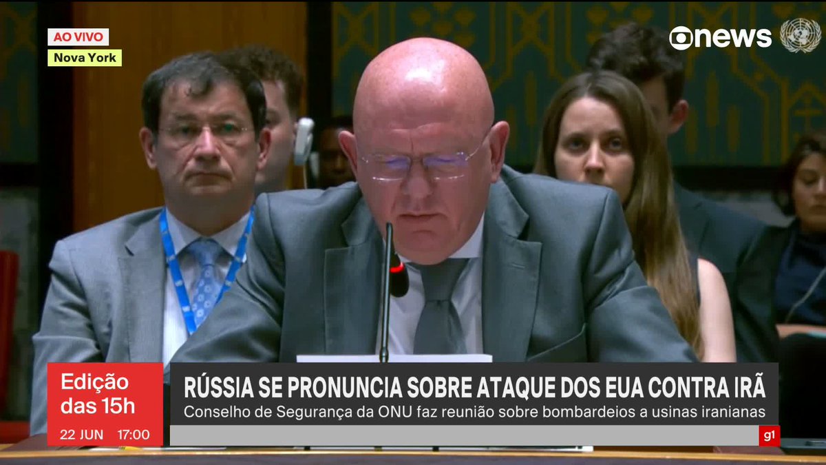 Representante da Rússia na ONU bate forte nos Estados Unidos: “Os EUA abriram a caixa de Pandora. Ninguém sabe que novas catástrofes e sofrimentos isso trará." Mas e aí, o que a ONU fará de pratico, além do teatro de sempre?