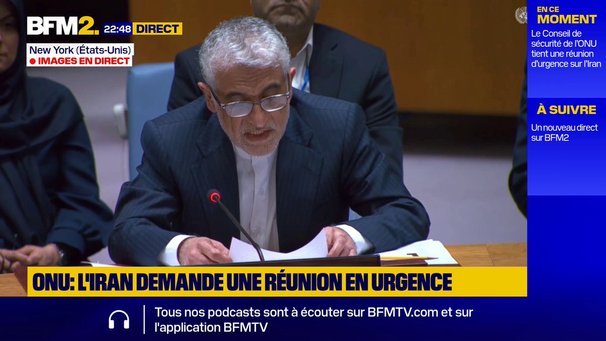 Frappes américaines : l Iran "se réserve le droit légitime, au titre du droit international, de se défendre", déclare le représentant du pays à l'ONU #BFM2