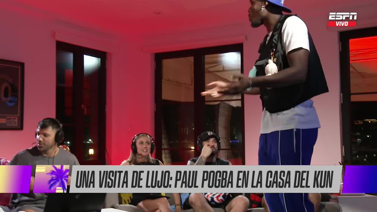 Cayó Pogba al programa que tiene Agüero en ESPN, totalmente fuera de contexto.