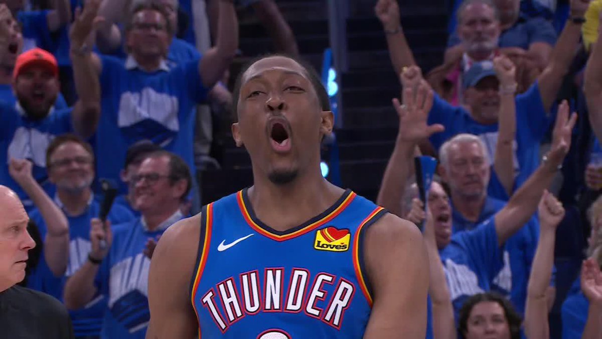 "BANG!" OKC is up 21 with minutes to go in Game 7 on ABC 👀
