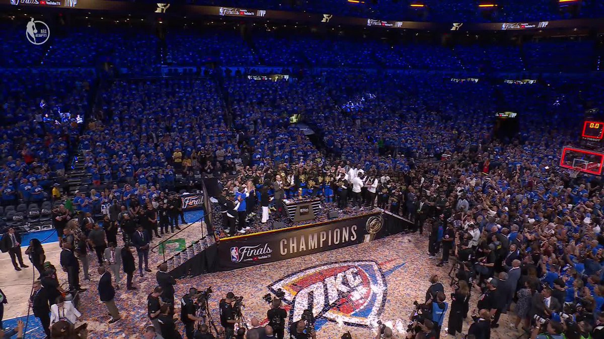 "And now he's your Finals MVP: Shai Gilgeous-Alexander." 🙌 Adam Silver makes it official as SGA receives the 2025 Bill Russell #NBAFinals MVP trophy 🏆