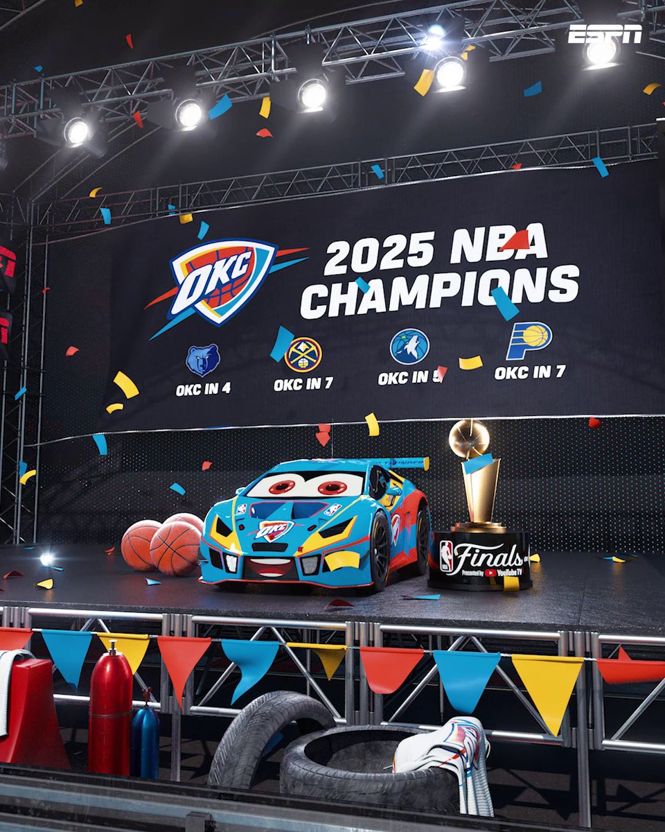 FULL SPEED TO HISTORY ๐ ๐ THE THUNDER ARE YOUR 2025 NBA CHAMPIONS โก