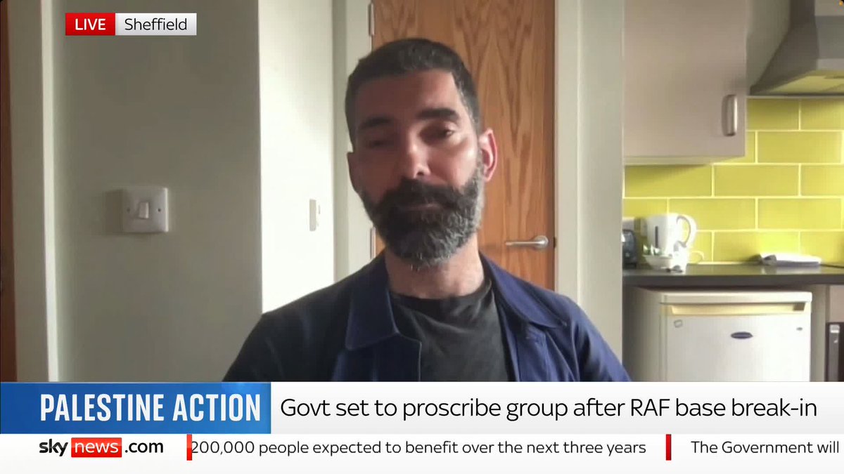 'Palestine Action humiliated the government, and showed serious flaws in the defence of the RAF base.' Palestine Action member Saeed Farouky tells Sky News 'it is completely irrational', as the government is set to proscribe the organisation after their RAF base break-in.