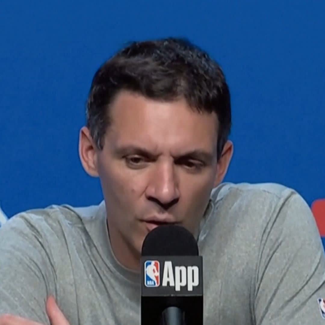 🗣️ "This is a great team" Oklahoma City Thunder coach Mark Daigneault praises his "historic" side after they beat the Pacers in game seven to win the NBA title 🏀