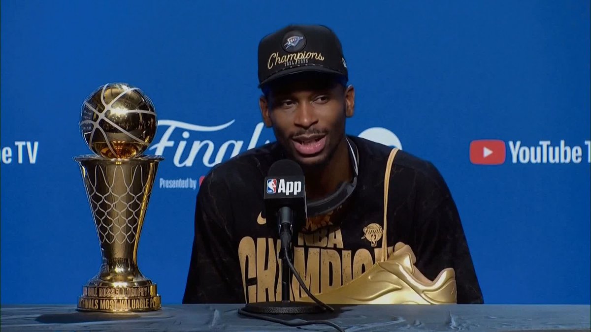 "It's hard to believe I'm part of that group, my dreams have come true" 🙏 Shai Gilgeous-Alexander on becoming the first player to win MVP, scoring title and finals MVP since Shaquille O'Neal in 2000 🏅