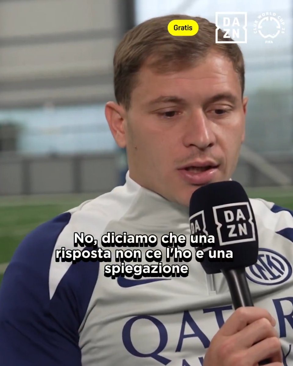 Cos'è successo la sera della finale di Champions League❓🏆 Barella non ha una spiegazione 🤔 Ma è comunque soddisfatto del percorso fatto dall'Inter 💪⚫🔵 🎤 Alessio De Giuseppe #Barella #Inter #FIFACWC #DAZN