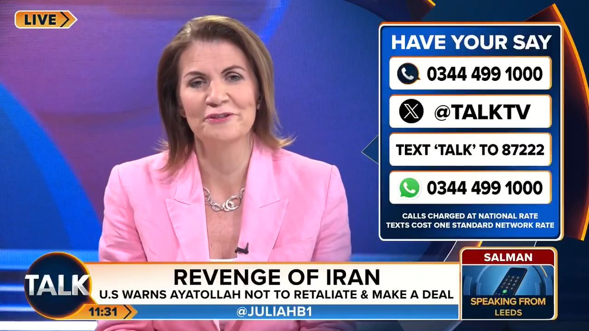 Julia Hartley-Brewer clashes with caller Salman from Leeds, after he accuses her of 'holding views that she does not believe'. "Salman - you've made a number of statements that are factually, provably untrue... No one tells me what to say!" Julia Hartley-Brewer