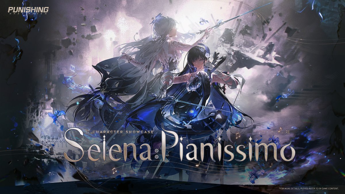 [Character Showcase | Selena: Pianissimo] The desire we can never let go of is yearning to be understood. That's why having someone who truly understands you brings such great joy. Introducing [Selena: Pianissimo], who weaves melodies across endless time! #punishinggrayraven #PGR