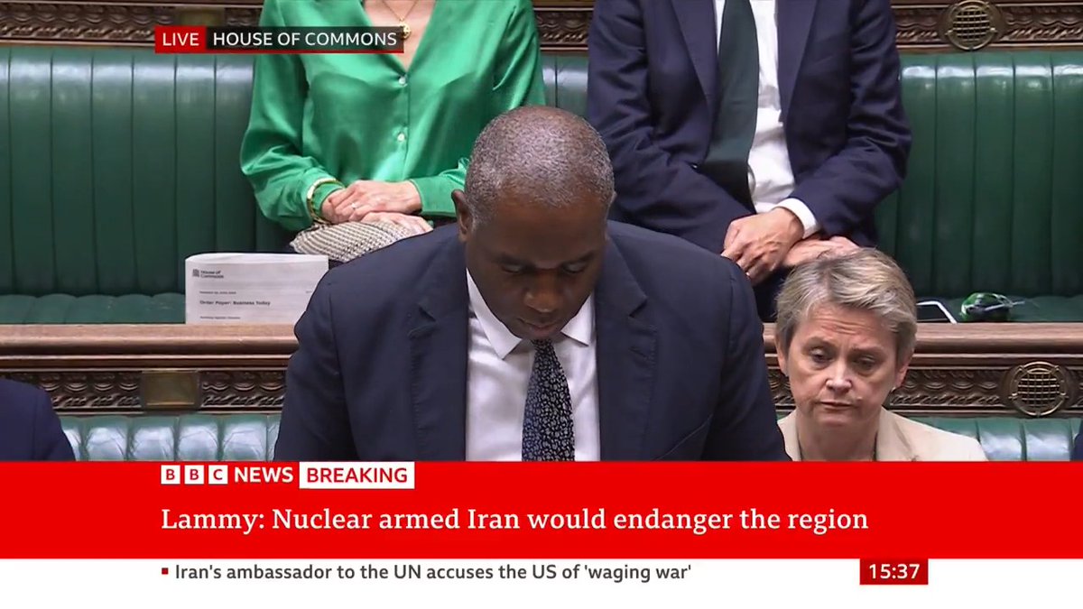 "This is a perilous moment in the Middle East" Foreign Secretary David Lammy gives a statement on the situation in the region following US strikes against Iran Follow live: