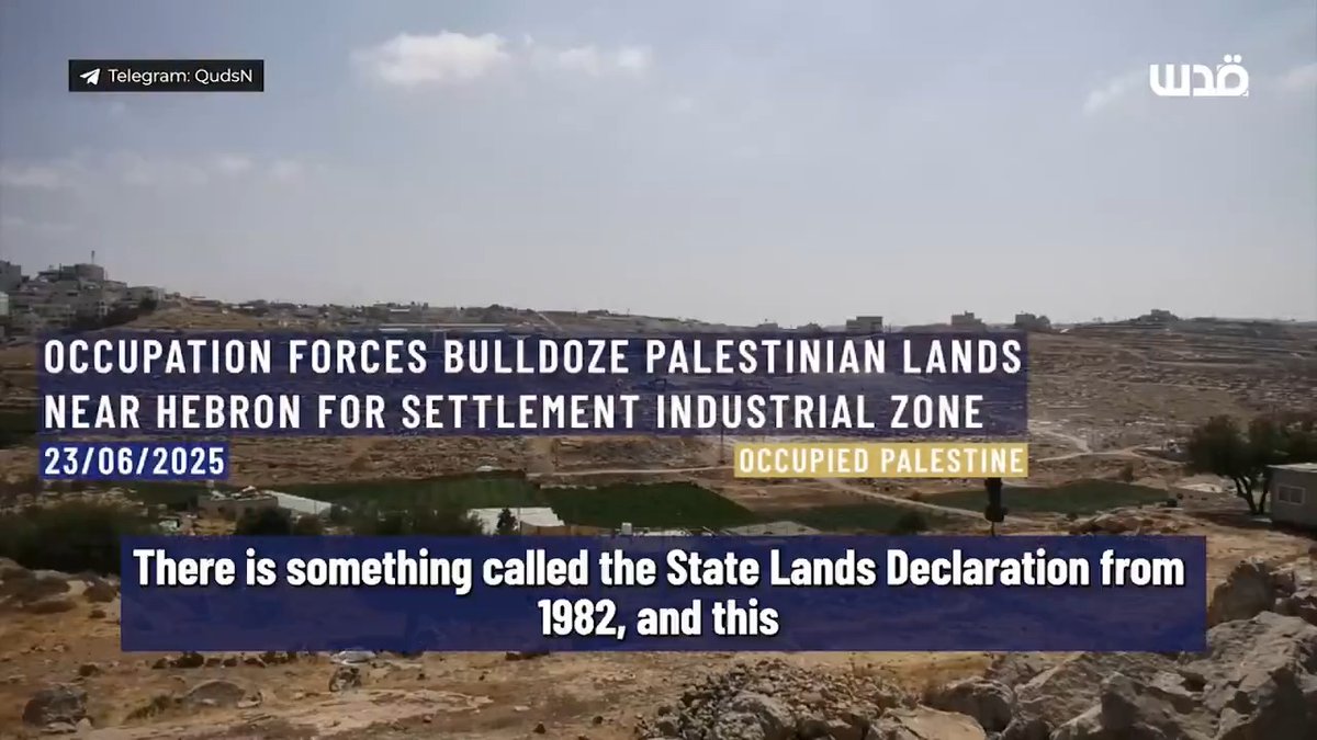 ⚡️⭕️ Israeli occupation authorities have begun razing Palestinian-owned land near the al-Kasara area, south of Hebron, to establish a new industrial settlement zone Palestine, Hebron. 23rd of June, 2025.