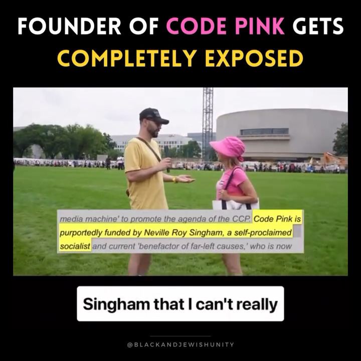 Watch what happens when @CODEPINK founder Medea Benjamin is confronted about the group’s real funding source. Credit to blackandjewishunity