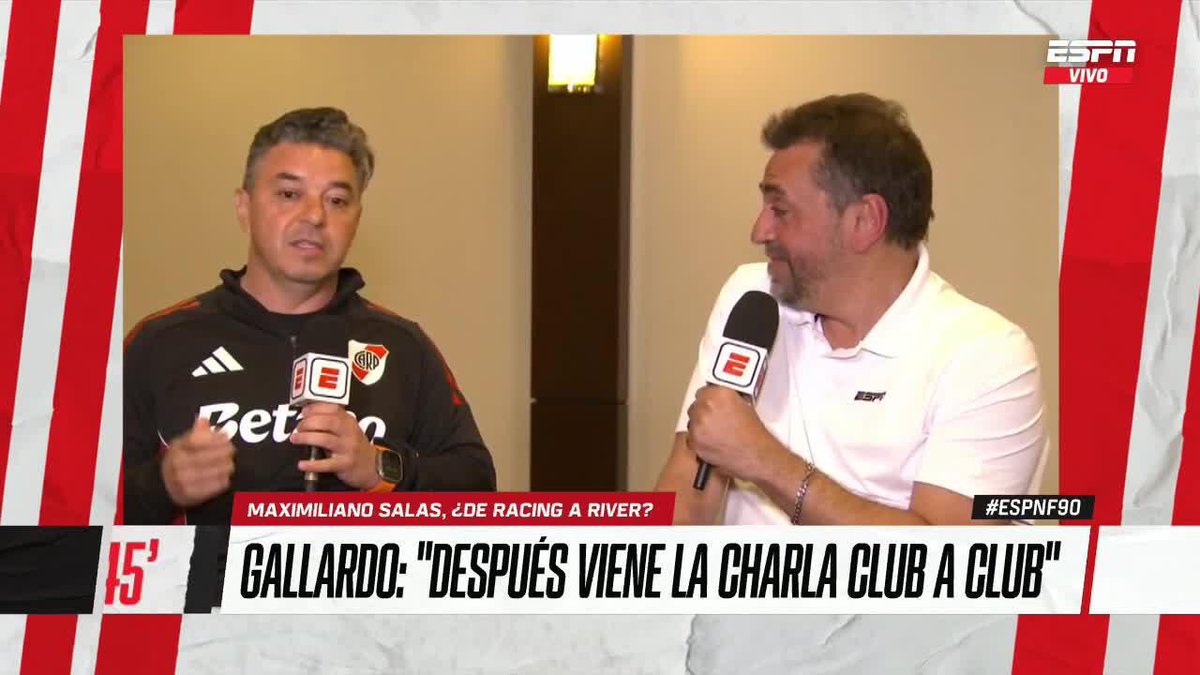 🗣️ "SI ESTARÍA ENOJADO, ME LO HARÍA SABER" Esto decía Gallardo sobre el contacto que tiene con Diego Milito, presidente de Racing, y el posible desánimo que generaría el contacto del DT con futbolistas de la Academia. 📺 ¡No te pierdas #ESPNF90 en vivo por #DisneyPlus!