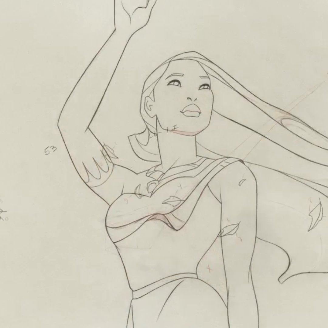 From pencil to painting with all the colors of the wind. 🍃 Celebrate the 30th anniversary of Pocahontas, streaming on Disney+