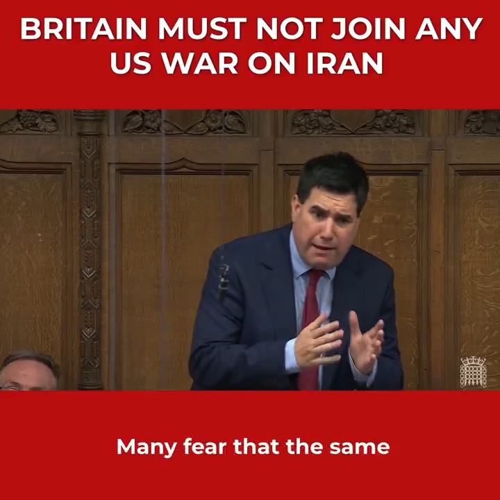 Iraq showed the grave dangers of following a right-wing U.S. President into an illegal war for regime change. There’s now a real risk of events spiralling into a full-scale US war on Iran. Today I urged the Foreign Secretary to rule out supporting Trump in any US war on Iran.