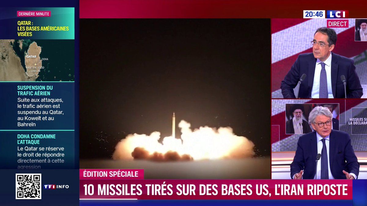🔴 Attaque iranienne contre une base militaire américaine au Qatar : "depuis dimanche, on est dans un autre monde, on a basculé" prévient Thierry Breton ▶️ Darius Rochebin