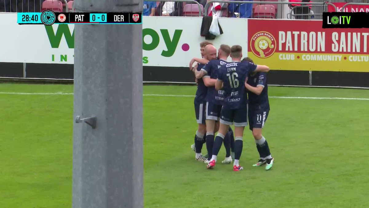 Derry City take the lead in Richmond Park! Liam Boyce heads Derry in front.