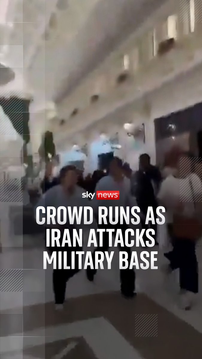 A crowd of people were filmed running in panic inside Villaggio Mall in Doha as Iran launched an attack on a US military base in Qatar. Follow live: