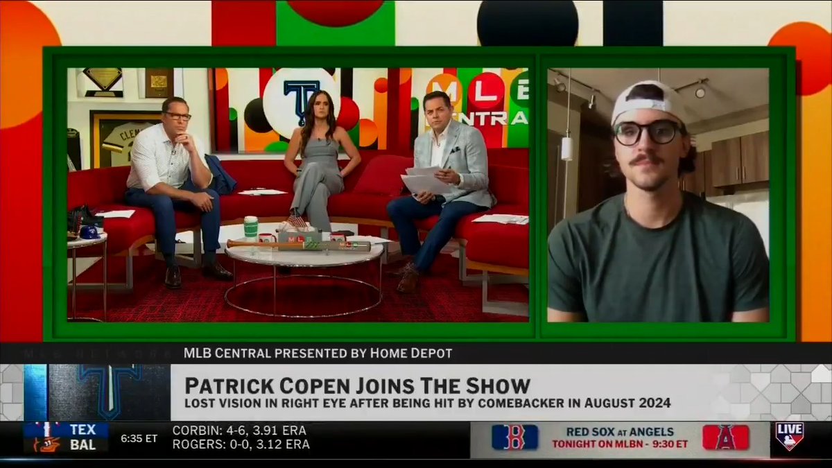 Last year, Patrick Copen lost his right eye after being struck by a line drive comebacker. He joins the show to talk his journey back to the mound before tomorrow's start on MLB Network at 1pm ET. #MLBCentral | Tulsa Drillers