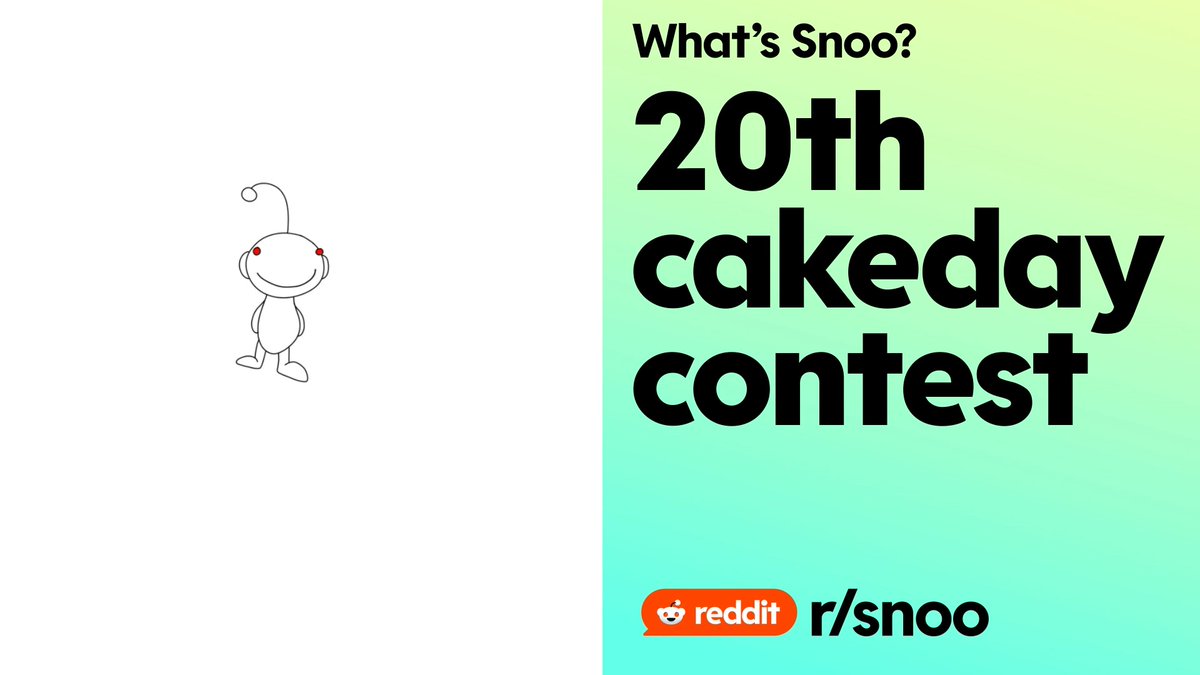 Reddit turns 20 today. 🍰 To celebrate, we’re asking the ultimate question: What’s Snoo? Explorer? Alien? Just someone with immaculate vibes? Submit your artistic take in r/Snoo. Any style, any medium. Top entries win trophies, tees, and Reddit Premium. Go nuts: