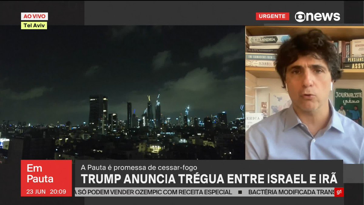 “O argumento do Trump e do (primeiro-ministro de Israel, Benjamin) Netanyahu é que eles atingiram todo os objetivos. Se eles atingiram todos os objetivos, claramente eles não ambicionaram por derrubar o regime do Irã. Pelo menos agora. (...) Trump e Netanyahu optaram por agir como Bush pai”, diz Guga Chacra sobre o cessar-fogo entre Israel e Irã anunciado pelo presidente dos Estados Unidos, Donald Trump. Entenda. ➡ Assista ao #EmPauta: #GloboNews
