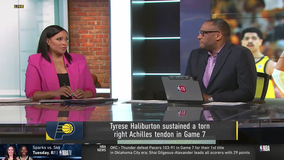 "Might be one of the most legendary runs we've seen as a player in clutch time." 🔥 Stephanie Ready and Steve Smith talk Haliburton's incredible run and send him their best wishes 🙏