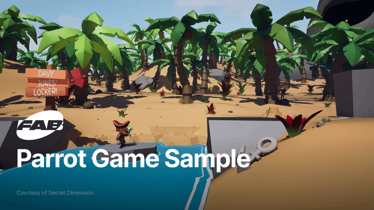 Ahoy, mateys! 🦜 Ready to navigate the high seas of game dev? The new Parrot Game Sample, a collaboration between Secret Dimension Games and Epic Games, just landed on Fab. This free, pirate-themed 2.5D platformer, with three levels, a title screen, rebindable controls and a full menu system, is fun way to learn how to develop a game in Unreal Engine if you have experience with Unity. Download it for free in both Unreal and Unity formats. UE: Unity: