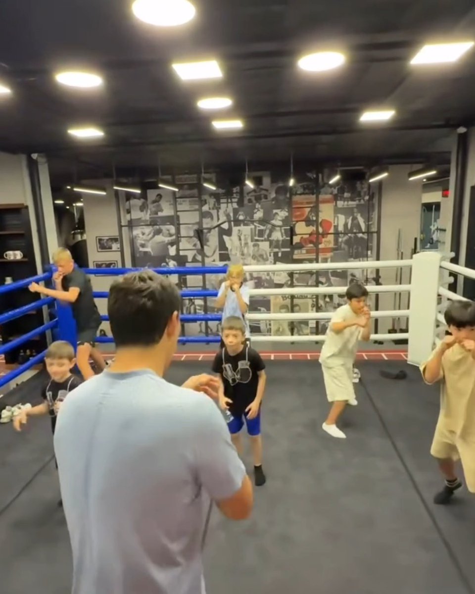 Dmitry Bivol training the next generation of young boxers as he awaits his next fight date ❤️