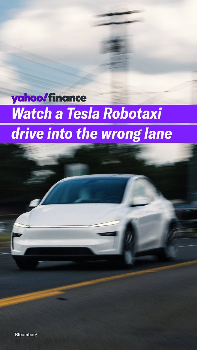 $TSLA's self-driving robotaxis appeared to violate traffic laws during the company’s first day offering paid rides on Sunday. One customer captured footage of a left turn gone wrong. More via Bloomberg: