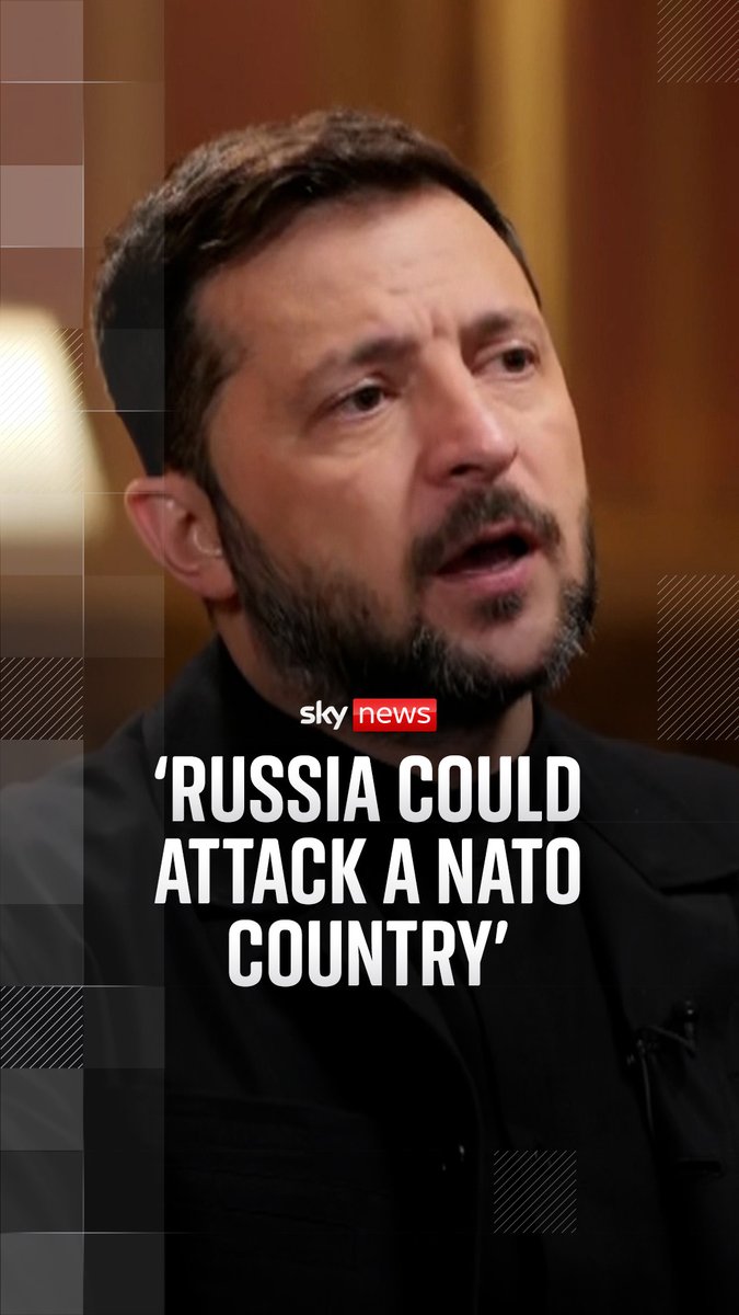 Ukrainian President Volodymyr Zelenskyy has told Sky's Mark Austin in an exclusive interview, Russia could attack a NATO member within the next five years as it rebuilds the Russian army. Watch the full interview now on our YouTube channel 👇