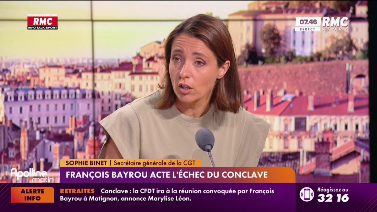 🔴 Echec du conclave sur les retraites 🎙️ "Le patronat n'avait aucun intérêt à conclure un accord", explique Sophie Binet, secrétaire générale de la CGT. #ApollineMatin