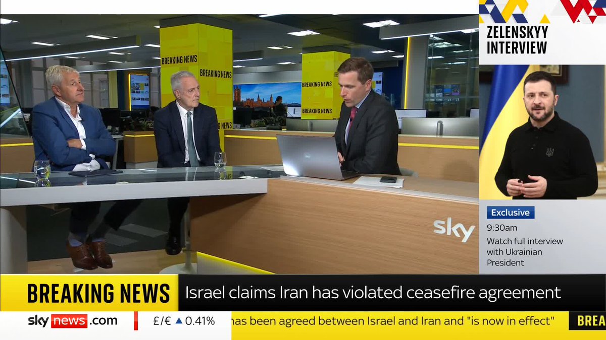 BREAKING: Iran says the news that they have broken the ceasefire agreement with Israel is "false". Latest updates: 📺 Sky 501, Virgin 602, Freeview 233 and YouTube