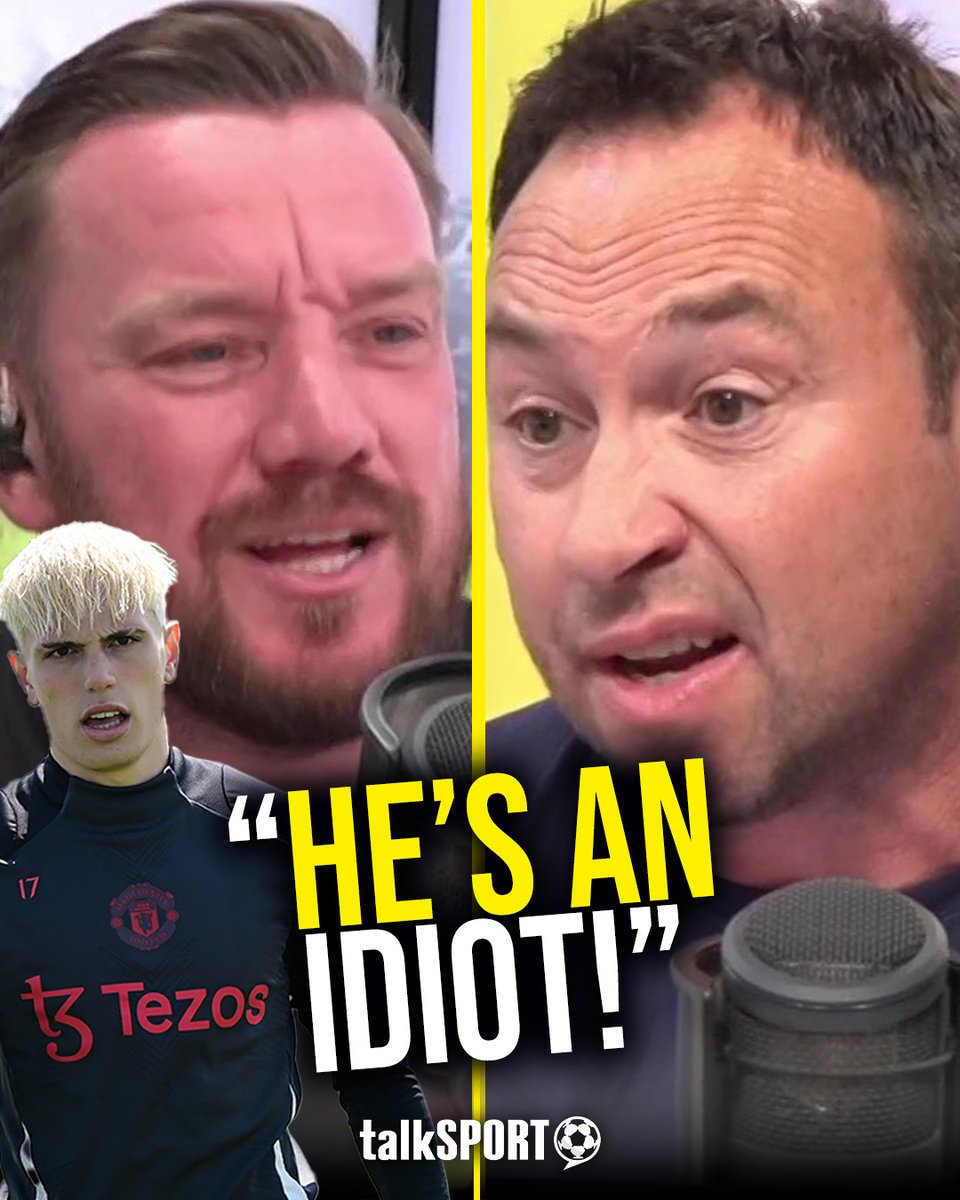 🤷♂️ O'Hara: "Is it a big deal? I don't think it is!" 😡 Cundy: "He's an idiot, mate! He's slapping Utd fans in the face!" Jamie and Jason disagree over #MUFC's Garnacho wearing a #AVFC Rashford shirt! 🔥